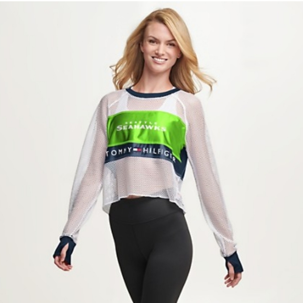 TOMMYXNFL Seattle Seahawks Mesh Crop Top NWT